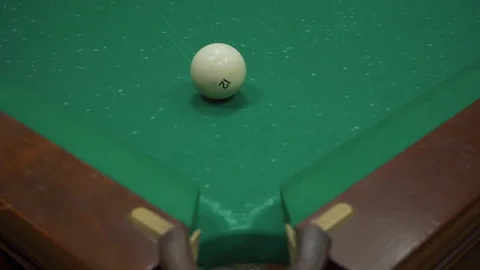 The man playing billiards hit the ball badly and did not hit the pocket Stock Footage 103117847