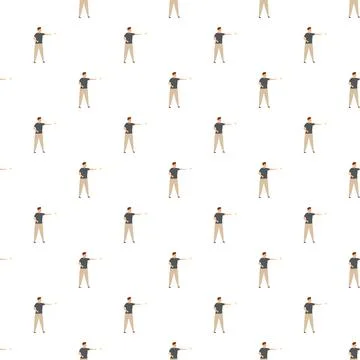 Man playing bocce ball seamless pattern background Illustrazione stock