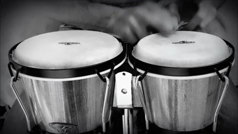 Man playing bongo drums Stock Footage 194308444