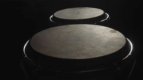 Man is playing on the bongos Stock Footage 93420372