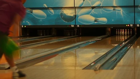 Man playing bowling Stock Footage 96043863