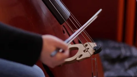 Man playing the cello. close-up. Stock Footage 73444585