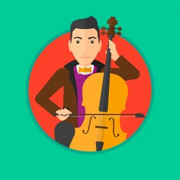 Man playing cello. Illustrazione stock