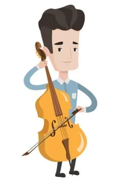 Man playing cello vector illustration Stockillustratie