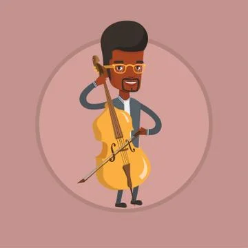 Man playing cello vector illustration 스톡 일러스트