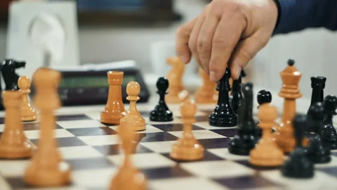 Man playing chess Video stock 86654297