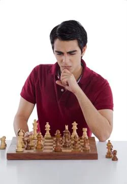 Man playing chess Stock Photos
