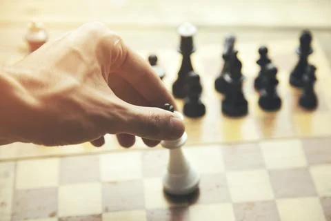 Man playing chess Stock Photos