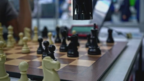 Man is playing chess with robot. Media. Man is playing chess against robot at Stock Footage 277862313