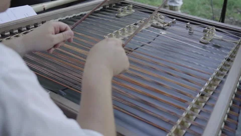 Man is Playing Cimbalom Stock Footage 247638578