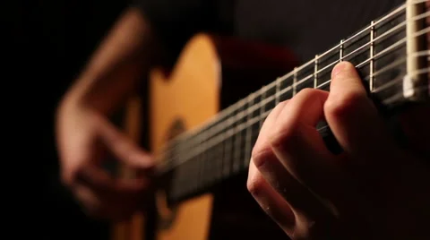 Man playing classic guitar Stock Footage 41609895