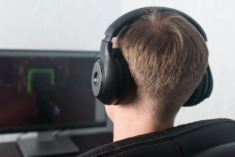 Man playing a computer games Stock Photos