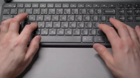 Man playing on the computer at home. Cyber sport gamer play game. Stock Footage 307703572