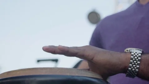 Man playing conga drums Video stock 77446414