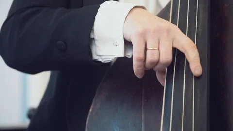 A man playing contrabass. Stock Footage 71296568