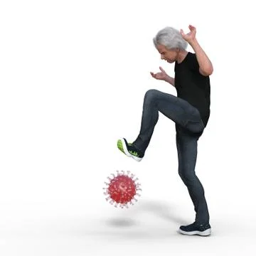Man playing with a coronavirus Stock Illustration