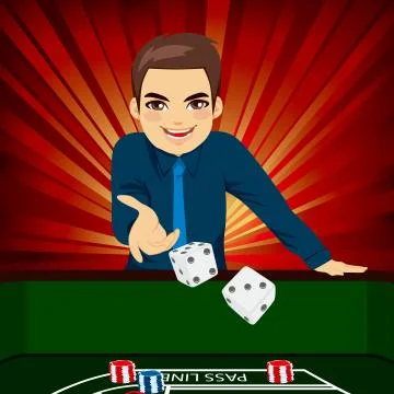 Man Playing Craps Stock Illustration