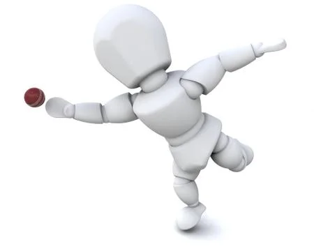 Man playing cricket Stock Illustration