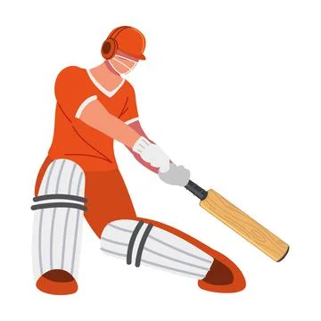 Man playing cricket Stock Illustration