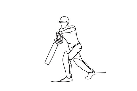 A man playing cricket Stock Illustration