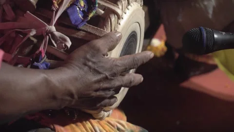 Man playing dholak closeup view Stock Footage 300421785