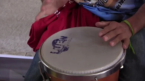 Man playing the drum Stock Footage 77723542