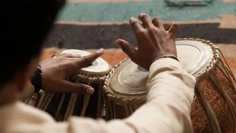 Man playing a Drum or Tabla Фото
