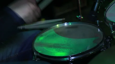 Man playing on Drum Rock perfomance Stock Footage 58165305