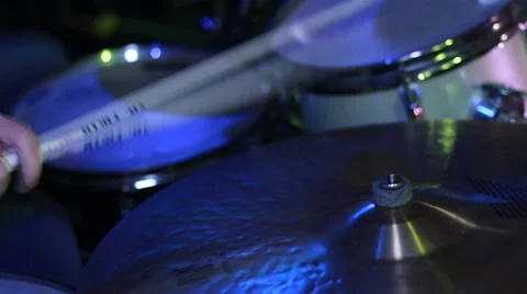 Man playing on Drum Rock perfomance Stock Footage 58165421
