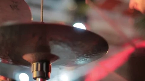 Man Playing on Drums. Close Up View from Side. Stock Footage 75614173