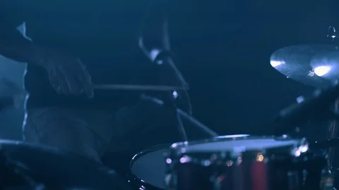 Man Playing Drums Closeup Stock Footage 86438322