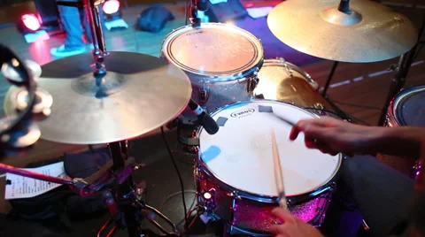 Man Playing The Drums Stock Footage 33606886