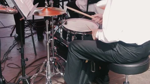 Man playing the drums Stock Footage 71197166