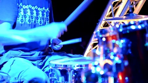 Man playing drums Stock Footage 73908320