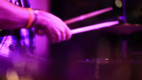 Man playing drums inside building 스톡 동영상 290940162