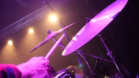 Man playing the drums in slowmotion Stock-Footage 86790271