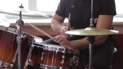 Man playing drums in the studio Video stock 72649327