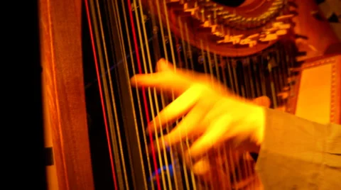 Man playing electing harp 06 Stock Footage 39831500