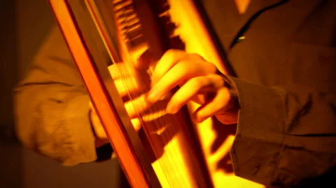 Man playing electing harp 09 Stock Footage 39831825