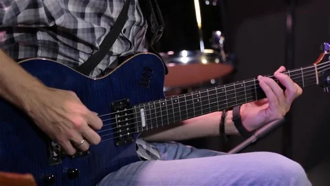 Man Playing An Electric Guitar Stock Footage 102327702