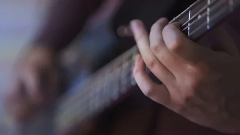 Man Playing Electric Guitar Stock Footage 125700653