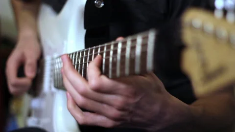 Man Playing  Electric Guitar Stock Footage 229382917