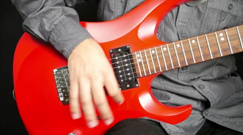 Man Playing Electrical Guitar Stock Footage 62341621