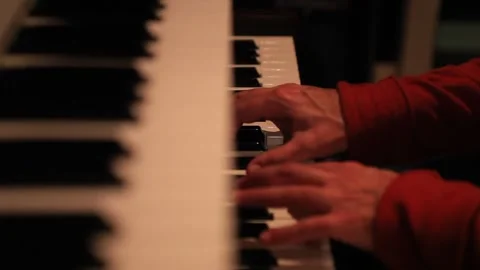 Man playing energetically a piano inside building 스톡 동영상 292922362
