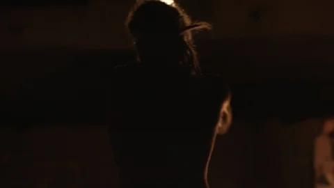 Man playing with fire Stock Footage 87139951