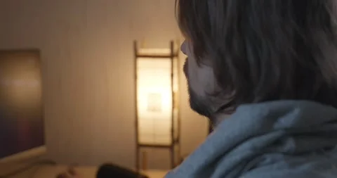 Man is Playing Games on Computer. 4K 10-bit Stock Footage 321320389