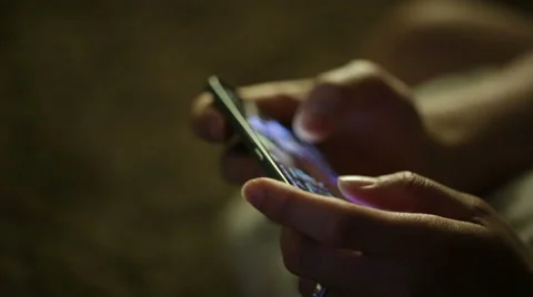 Man playing games in a dark space. Stock Footage 51709349