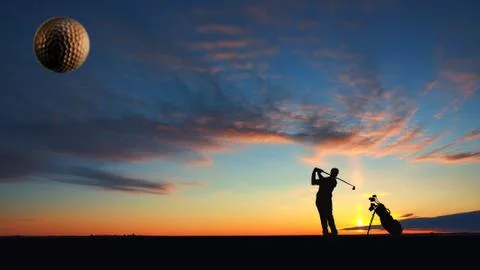 A man playing golf Stock Illustration