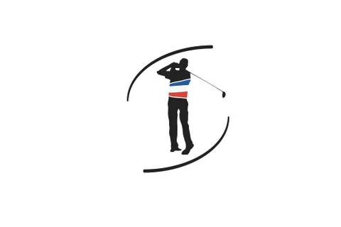 Man is playing golf Stock Illustration