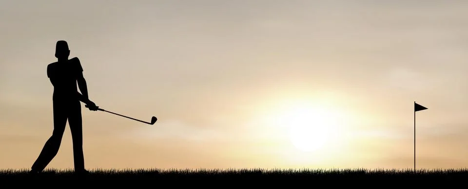Man playing golf Stock Illustration